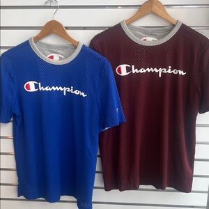 Set of 2 - Champion Men’s Short Sleeve Tee -Medium - Royal Blue & Burgundy